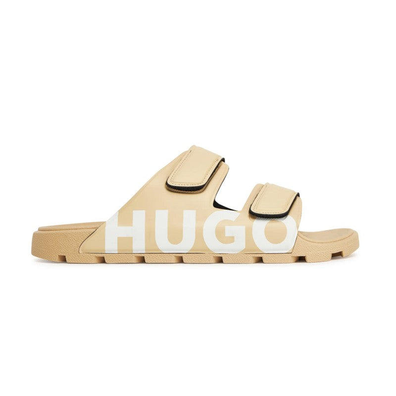 HUGO-LOGO SANDALS WITH DOUBLE TOUCH-CLOSURE STRAPS