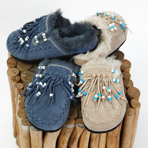 FRINGE MULES- blue