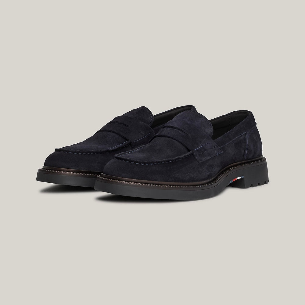 TOMMY HILFIGER -SUEDE CHUNKY SOLE LOAFERS