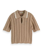 SCOTCH&SODA-POINTELLE COLLARED KNITTED POLO