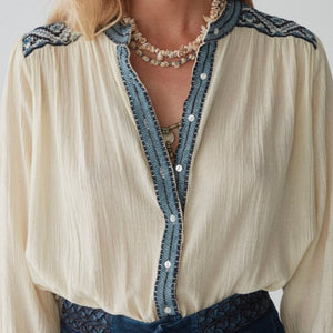 MAISON HOTEL-Beth Blouse - Wandering Sapphire