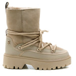 TOMMY HILFIGER-SHEARLING LEATHER LACE-UP SNOW BOOTS