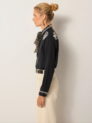 MAISON HOTEL-Charro Blouse - Tabasco Noir