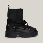 TOMMY HILFIGER-SHEARLING LEATHER LACE-UP SNOW BOOTS