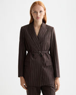 SCOTCH&SODA-DOUBLE BREASTED LUREX PINSTRIPE BLAZER