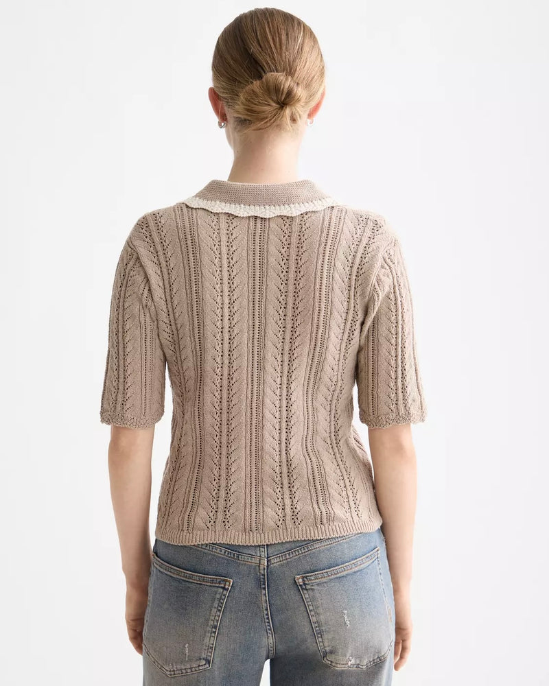 SCOTCH&SODA-POINTELLE COLLARED KNITTED POLO