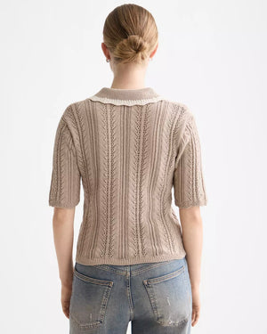 SCOTCH&SODA-POINTELLE COLLARED KNITTED POLO