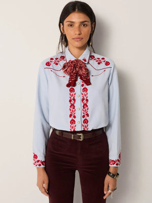MAISON HOTEL-Jose Blouse - Ranch Blue