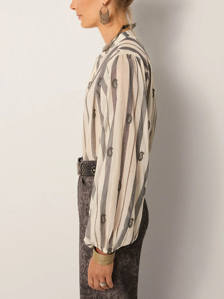 MAISON HOTEL-Perla Blouse - Ivory Paisley