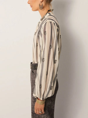 MAISON HOTEL-Perla Blouse - Ivory Paisley