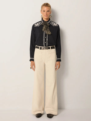 MAISON HOTEL-Charro Blouse - Tabasco Noir