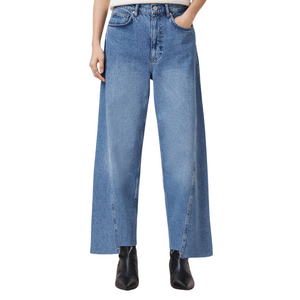 Allsaints-Fox Asymmetric Hem Wide Leg Denim Jeans