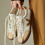 VEJA-VOLLEY LEATHER WHITE TENT BARK