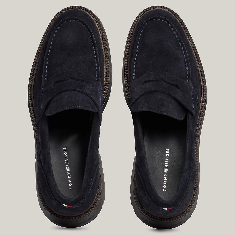 TOMMY HILFIGER -SUEDE CHUNKY SOLE LOAFERS