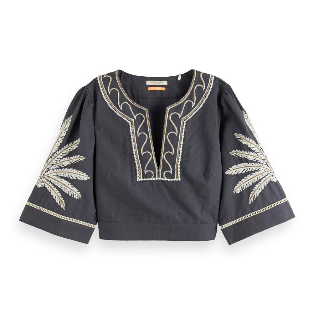 SCOTCH & SODA -Embroidered crop top