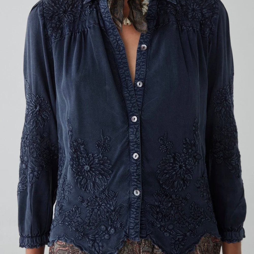 MAISON HOTEL-Ariana Blouse - Indigo Blue