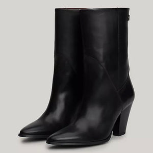 TOMMY HILFIGER- black leather Cuban Heel Cowboy Boots