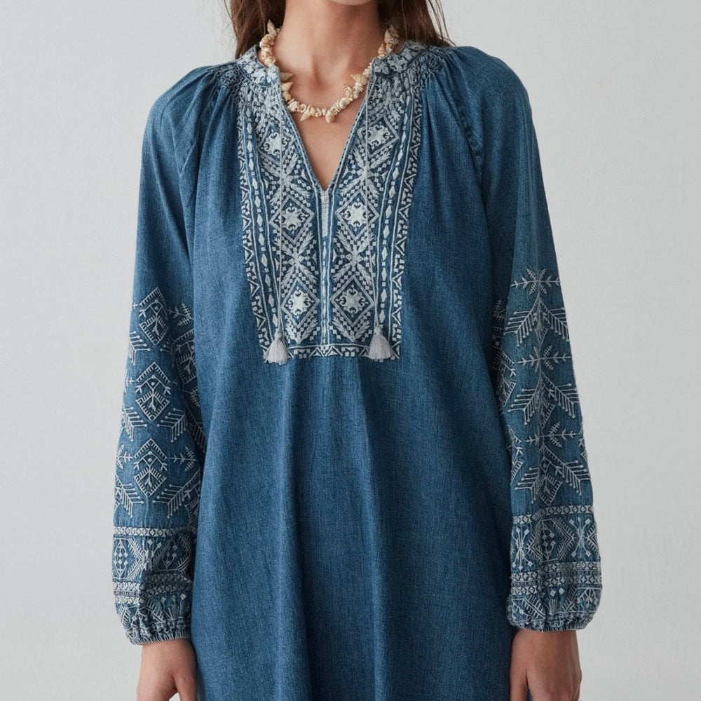 MAISON HOTEL-Emma Dress - Denim Romance