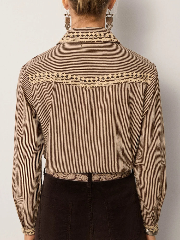 MAISON HOTEL-Bebo Blouse - Cohiba Tobbaco