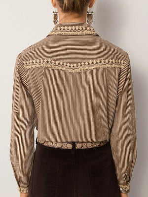 MAISON HOTEL-Bebo Blouse - Cohiba Tobbaco