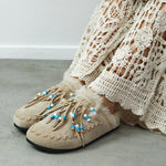 FRINGE MULES-stone