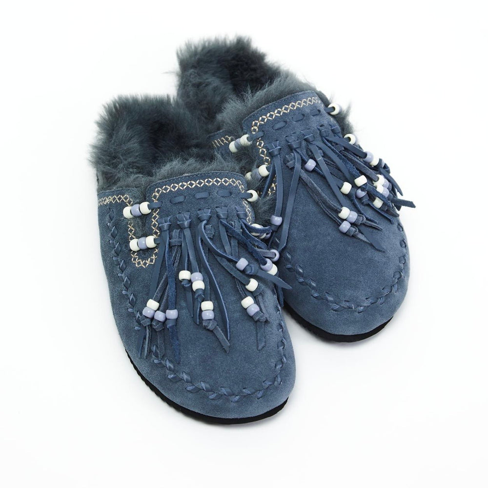 FRINGE MULES- blue