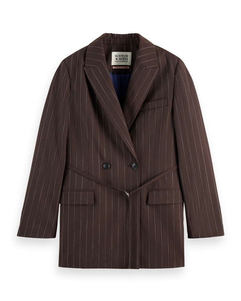 SCOTCH&SODA-DOUBLE BREASTED LUREX PINSTRIPE BLAZER