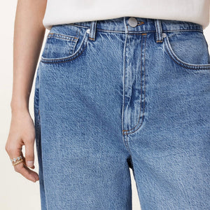 Allsaints-Fox Asymmetric Hem Wide Leg Denim Jeans