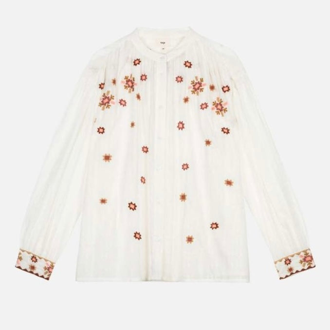 ANJE PARIS- Embroidered flower blouse