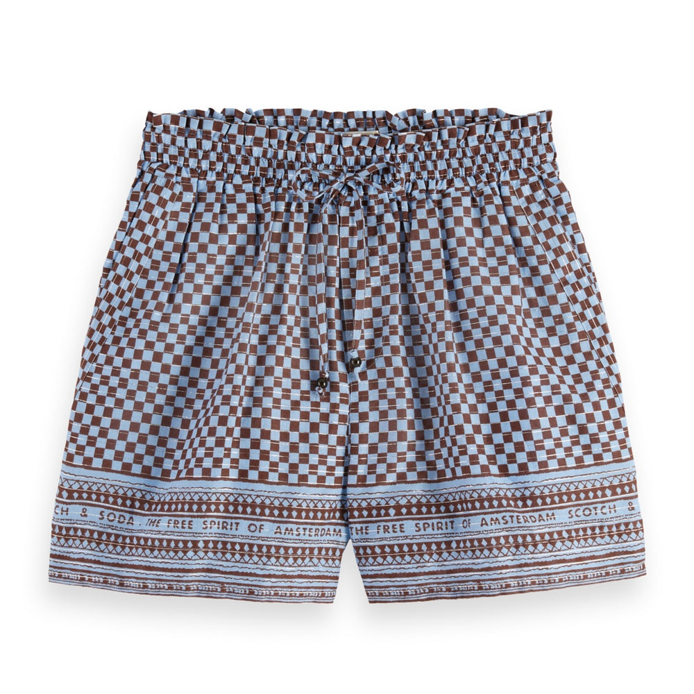 SCOTCH&SODA-WOMEN
HIGH RISE LUREX STRIPE PRINTED SHORTS