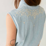 MAISON HOTEL-Dallas Blouse - Mustang Blue