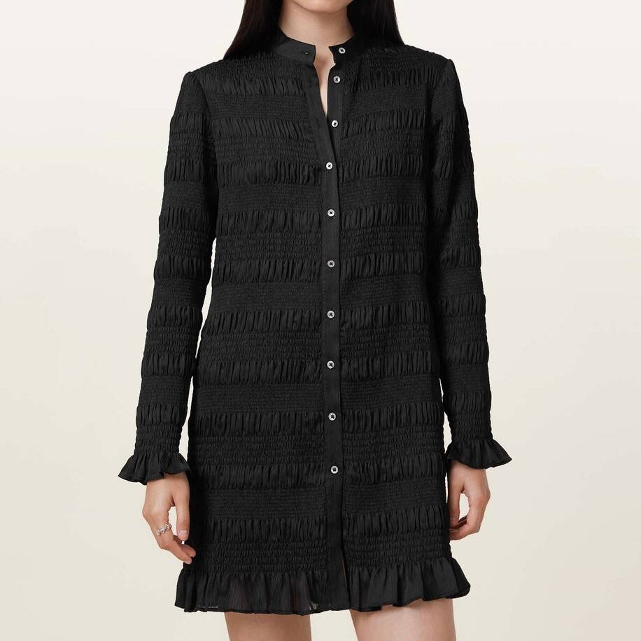 Allsaints-Meg Smocked Mini Dress