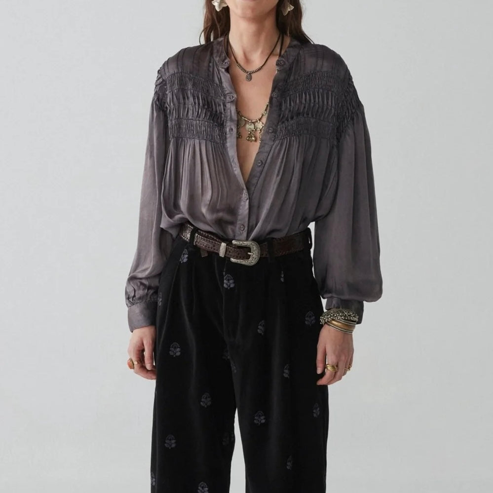 MAISON HOTEL-Aida Blouse - Opera Grape