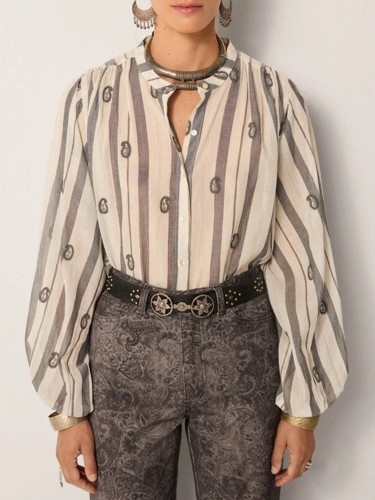 MAISON HOTEL-Perla Blouse - Ivory Paisley