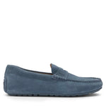 BOSS-PORTUGUESE-CRAFTED MOCCASIN LOAFERS IN SUEDE WITH PENNY TRIM