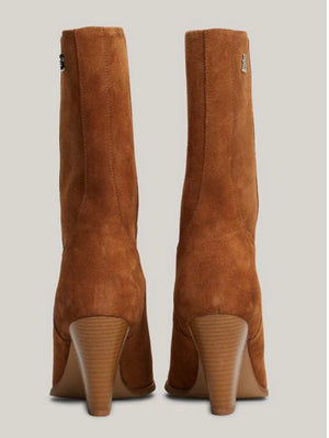 TOMMY HILFIGER- Brown Suede Cuban Heel Cowboy Boots