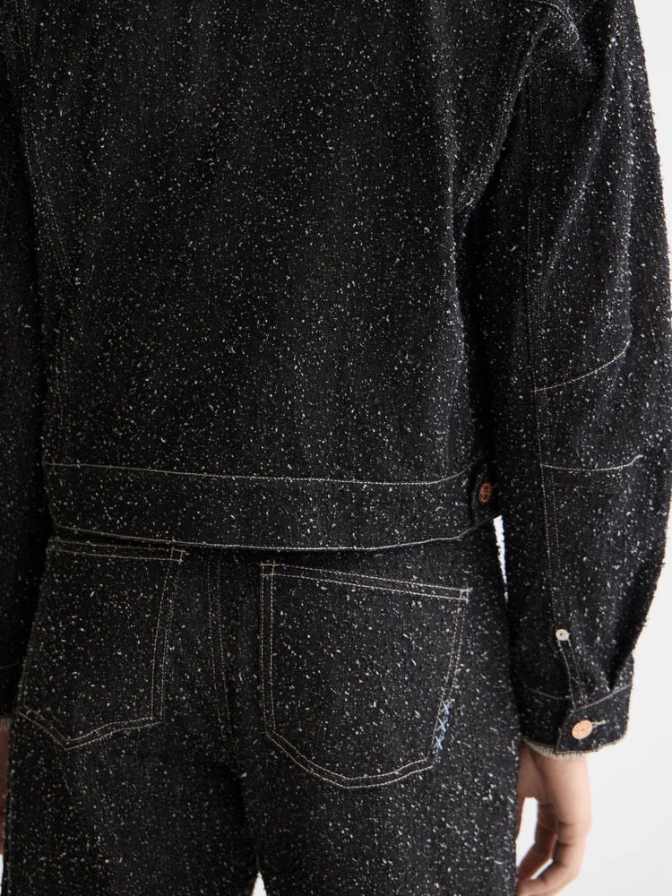 SCOTCH&SODA-BLACK DENIM TEXTURED OVERSIZED JACKET