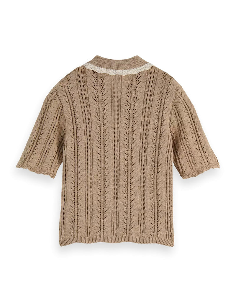 SCOTCH&SODA-POINTELLE COLLARED KNITTED POLO