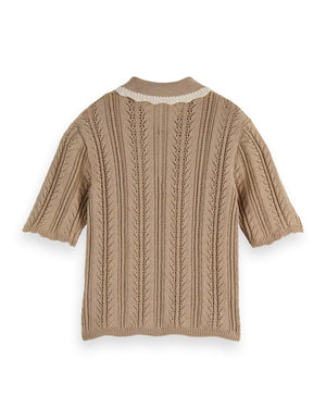 SCOTCH&SODA-POINTELLE COLLARED KNITTED POLO