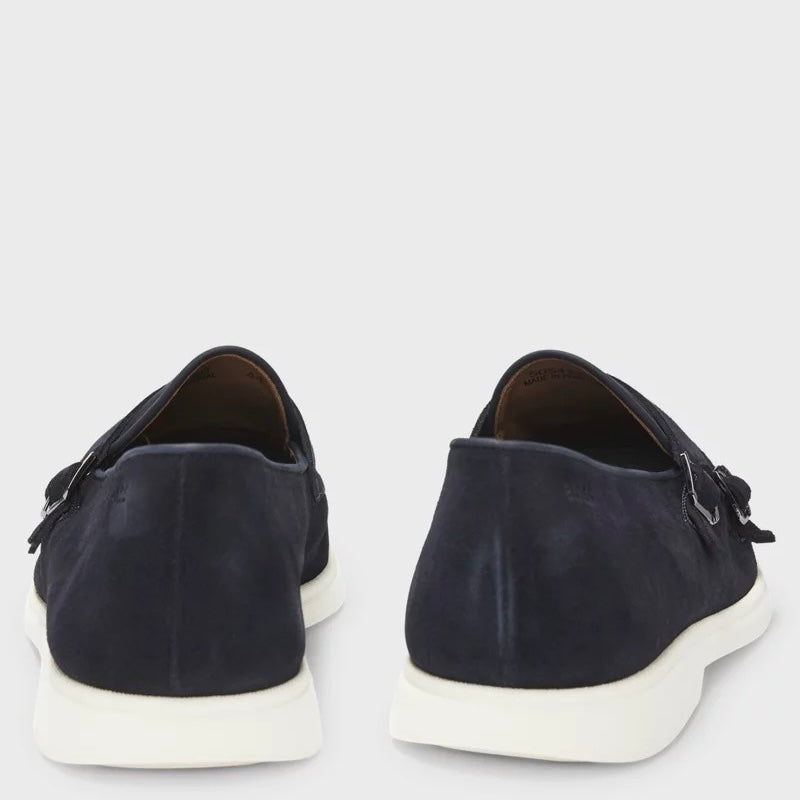 BOSS-SUEDE MONK SHOE WITH CONTRAST OUTSOLE