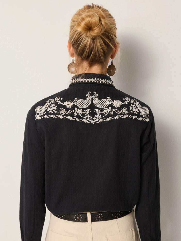 MAISON HOTEL-Charro Blouse - Tabasco Noir