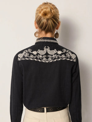 MAISON HOTEL-Charro Blouse - Tabasco Noir