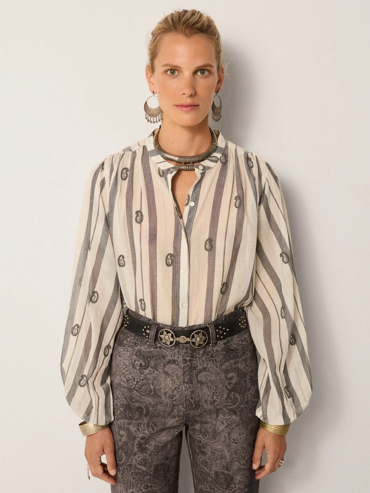 MAISON HOTEL-Perla Blouse - Ivory Paisley