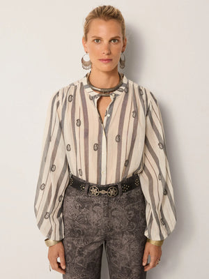 MAISON HOTEL-Perla Blouse - Ivory Paisley