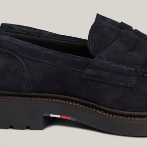 TOMMY HILFIGER -SUEDE CHUNKY SOLE LOAFERS