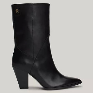 TOMMY HILFIGER- black leather Cuban Heel Cowboy Boots