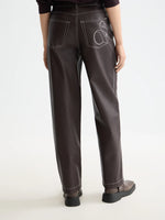 SCOTCH&SODA-AURORA VEGAN LEATHER HIGH RISE STRAIGHT LEG PANT