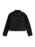 SCOTCH&SODA-BLACK DENIM TEXTURED OVERSIZED JACKET
