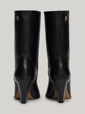 TOMMY HILFIGER- black leather Cuban Heel Cowboy Boots