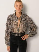 MAISON HOTEL-Camilla Blouse - Blue Orchid